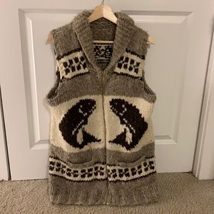 Authentic Cowichan sweater vest, coastal Salish